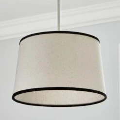 Liza Linen Trim Tapered Lamp Shade 8 Liza Linen Trim Tapered Lamp Shade -Dunelm 30730590 alt01