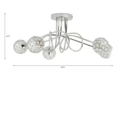 Portia 5 Light Semi Flush Ceiling Light 13 Portia 5 Light Semi Flush Ceiling Light -Dunelm 30730614 alt07