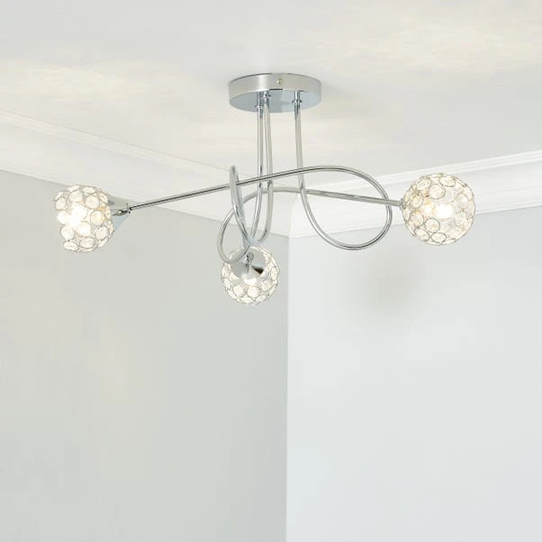Portia 3 Light Semi Flush Ceiling Light 3 Portia 3 Light Semi Flush Ceiling Light