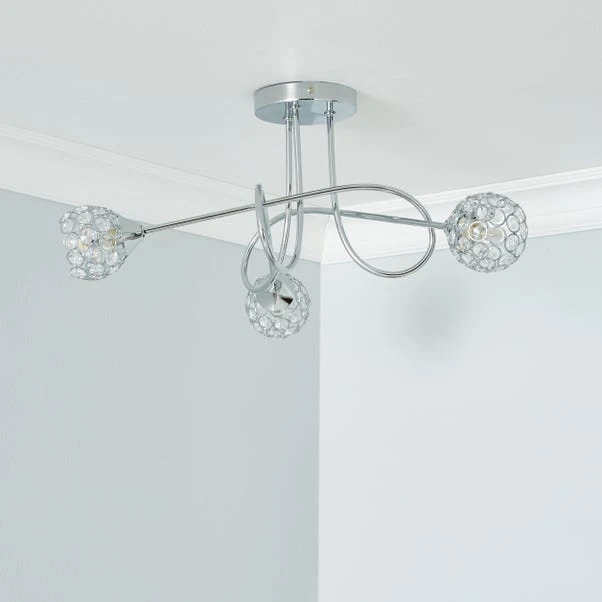 Portia 3 Light Semi Flush Ceiling Light 4 Portia 3 Light Semi Flush Ceiling Light - Image 2