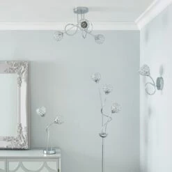 Portia 3 Light Semi Flush Ceiling Light 17 Portia 3 Light Semi Flush Ceiling Light -Dunelm 30730615 alt08