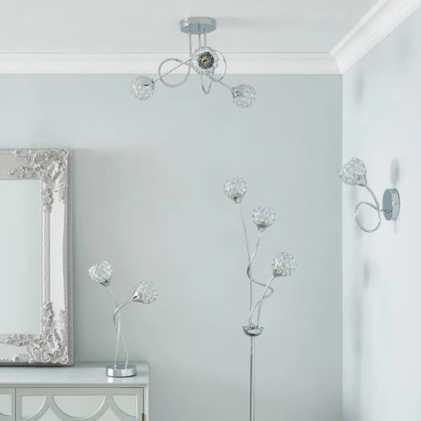 Portia 3 Light Semi Flush Ceiling Light 10 Portia 3 Light Semi Flush Ceiling Light - Image 8