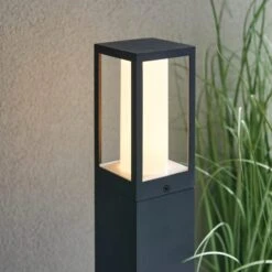 Black Rectangle PIR Outdoor Floor Path Light 12 Black Rectangle PIR Outdoor Floor Path Light -Dunelm 30731150 alt04