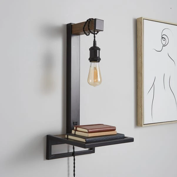 Fulton Plug In Wall Light With Shelf 4 Fulton Plug In Wall Light With Shelf - Image 2