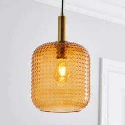Amber Retro Pendant Light
