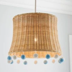 Fiesta Rattan Pom Pom Easy Fit Pendant Shade 17 Fiesta Rattan Pom Pom Easy Fit Pendant Shade -Dunelm 30734618