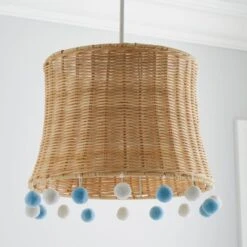 Fiesta Rattan Pom Pom Easy Fit Pendant Shade 18 Fiesta Rattan Pom Pom Easy Fit Pendant Shade -Dunelm 30734618 alt01