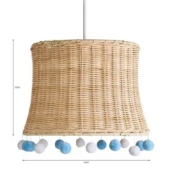 Fiesta Rattan Pom Pom Easy Fit Pendant Shade 21 Fiesta Rattan Pom Pom Easy Fit Pendant Shade -Dunelm 30734618 alt07