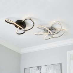 Oria Chrome 5 Light LED Flush Ceiling Light -Dunelm 30753386 alt06