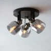 Palazzo Smoked Glass 3 Light Semi Flush Spotlight 1 Palazzo Smoked Glass 3 Light Semi Flush Spotlight -Dunelm 30754813