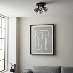 Palazzo Smoked Glass 3 Light Semi Flush Spotlight 12 Palazzo Smoked Glass 3 Light Semi Flush Spotlight -Dunelm 30754813 alt03