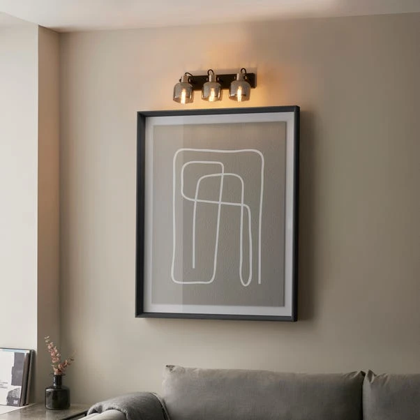 Palazzo Smoked Glass 3 Light Semi Flush Spotlight Bar 5 Palazzo Smoked Glass 3 Light Semi Flush Spotlight Bar - Image 3