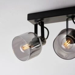 Palazzo Smoked Glass 3 Light Semi Flush Spotlight Bar 17 Palazzo Smoked Glass 3 Light Semi Flush Spotlight Bar -Dunelm 30754814 alt06