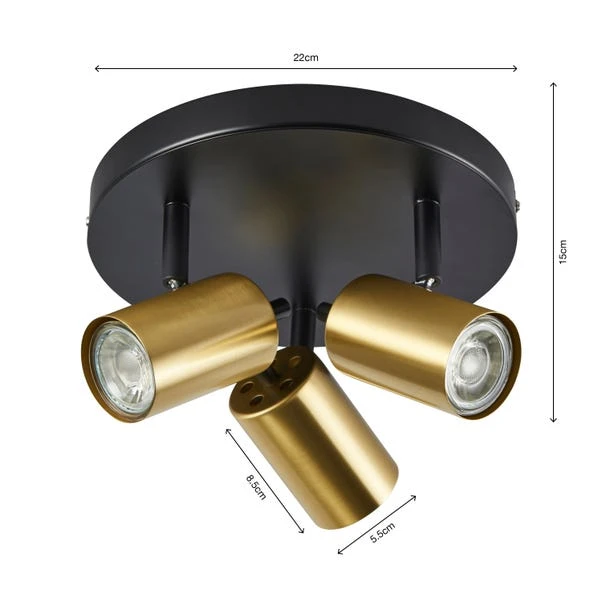 Carter 3 Light Semi Flush Spotlight 9 Carter 3 Light Semi Flush Spotlight - Image 7