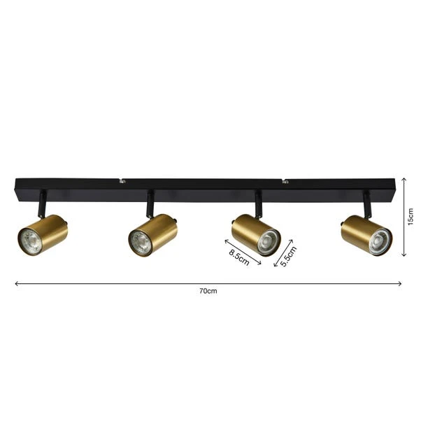 Carter 4 Light Semi Flush Spotlight Bar 9 Carter 4 Light Semi Flush Spotlight Bar - Image 7
