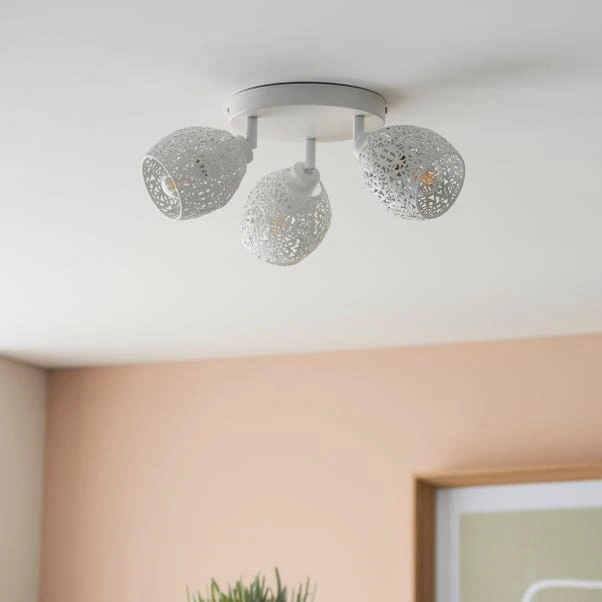 Fearne 3 Light White Semi Flush Spotlight 4 Fearne 3 Light White Semi Flush Spotlight - Image 2