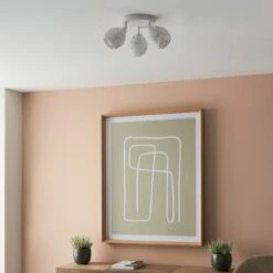 Fearne 3 Light White Semi Flush Spotlight 12 Fearne 3 Light White Semi Flush Spotlight -Dunelm 30754841 alt03