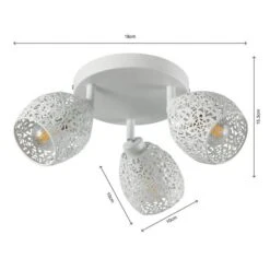 Fearne 3 Light White Semi Flush Spotlight 15 Fearne 3 Light White Semi Flush Spotlight -Dunelm 30754841 alt06