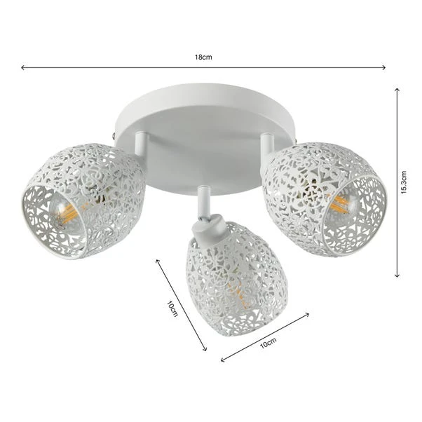 Fearne 3 Light White Semi Flush Spotlight 9 Fearne 3 Light White Semi Flush Spotlight - Image 7