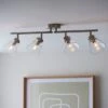 Delavin 4 Light Satin Nickel Semi Flush Spotlight Bar 1 Delavin 4 Light Satin Nickel Semi Flush Spotlight Bar -Dunelm 30754843
