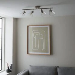 Delavin 4 Light Satin Nickel Semi Flush Spotlight Bar -Dunelm 30754843 alt03