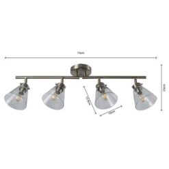 Delavin 4 Light Satin Nickel Semi Flush Spotlight Bar -Dunelm 30754843 alt06