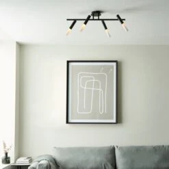 Lyla 4 Light Semi Flush Ceiling Light 18 Lyla 4 Light Semi Flush Ceiling Light -Dunelm 30754848 alt02