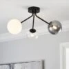Nila 3 Light Semi Flush Ceiling Light 1 Nila 3 Light Semi Flush Ceiling Light -Dunelm 30755734