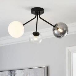 Nila 3 Light Semi Flush Ceiling Light