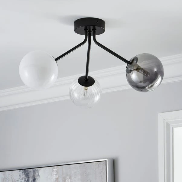 Nila 3 Light Semi Flush Ceiling Light 4 Nila 3 Light Semi Flush Ceiling Light - Image 2