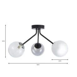Nila 3 Light Semi Flush Ceiling Light 15 Nila 3 Light Semi Flush Ceiling Light -Dunelm 30755734 alt07