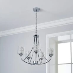 Frankie 5 Light Semi Flush Ceiling Light 9 Frankie 5 Light Semi Flush Ceiling Light -Dunelm 30755753 alt01