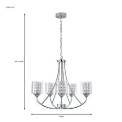 Frankie 5 Light Semi Flush Ceiling Light 13 Frankie 5 Light Semi Flush Ceiling Light -Dunelm 30755753 alt07