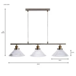 Logan 3 Light Diner Ceiling Light -Dunelm 30755757 alt07