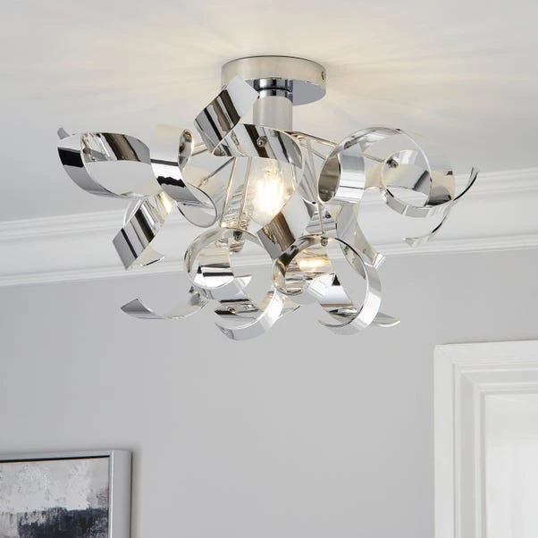 Iris Semi Flush Ceiling Light 3 Iris Semi Flush Ceiling Light