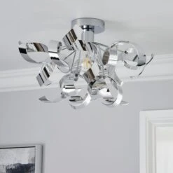 Iris Semi Flush Ceiling Light 10 Iris Semi Flush Ceiling Light -Dunelm 30755764 alt01