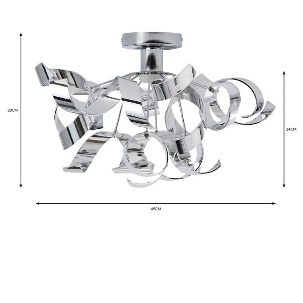 Iris Semi Flush Ceiling Light 9 Iris Semi Flush Ceiling Light - Image 7