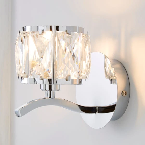 Set Of 2 Kleio Glass Chrome Wall Light 4 Set Of 2 Kleio Glass Chrome Wall Light - Image 2