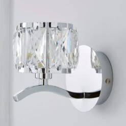 Set Of 2 Kleio Glass Chrome Wall Light 10 Set Of 2 Kleio Glass Chrome Wall Light -Dunelm 30762443 alt02