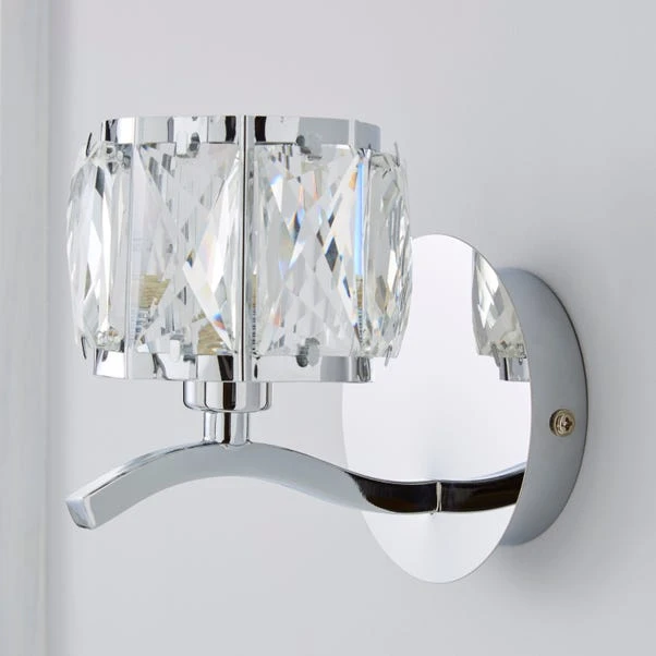 Set Of 2 Kleio Glass Chrome Wall Light 5 Set Of 2 Kleio Glass Chrome Wall Light - Image 3