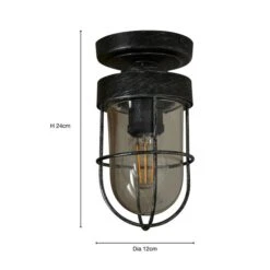 Marine Industrial Flush Ceiling Light -Dunelm 30763311 alt06