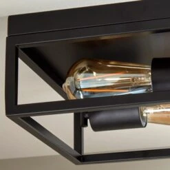 London Industrial Bathroom 2 Light Flush Ceiling Light 11 London Industrial Bathroom 2 Light Flush Ceiling Light -Dunelm 30766169 alt03