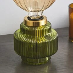 Dunelm 15 Niamh Ribbed Glass Table Lamp Base