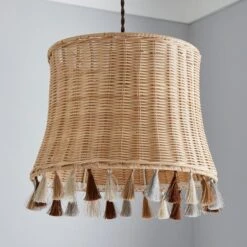 Fiesta Rattan Tassel Easy Fit Pendant Shade 8 Fiesta Rattan Tassel Easy Fit Pendant Shade -Dunelm 30766256 alt01