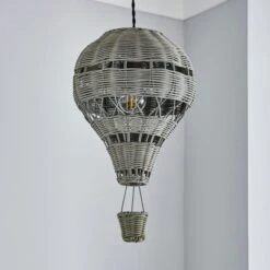Hot Air Balloon Rattan Easy Fit Pendant Shade 28 Hot Air Balloon Rattan Easy Fit Pendant Shade -Dunelm 30766259 alt01
