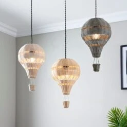 Hot Air Balloon Rattan Easy Fit Pendant Shade 24 Hot Air Balloon Rattan Easy Fit Pendant Shade -Dunelm 30766260 alt04