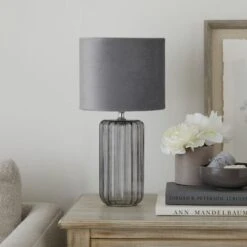 Christine Ribbed Glass Table Lamp 18 Christine Ribbed Glass Table Lamp -Dunelm 30770024 alt01