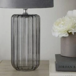 Christine Ribbed Glass Table Lamp 19 Christine Ribbed Glass Table Lamp -Dunelm 30770024 alt02