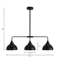 Galley 3 Light Diner Ceiling Light 19 Galley 3 Light Diner Ceiling Light -Dunelm 30770081 alt07