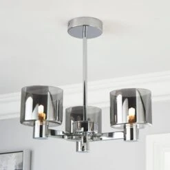 Erin 3 Light Semi Flush Ceiling Light 32 Erin 3 Light Semi Flush Ceiling Light -Dunelm 30770082